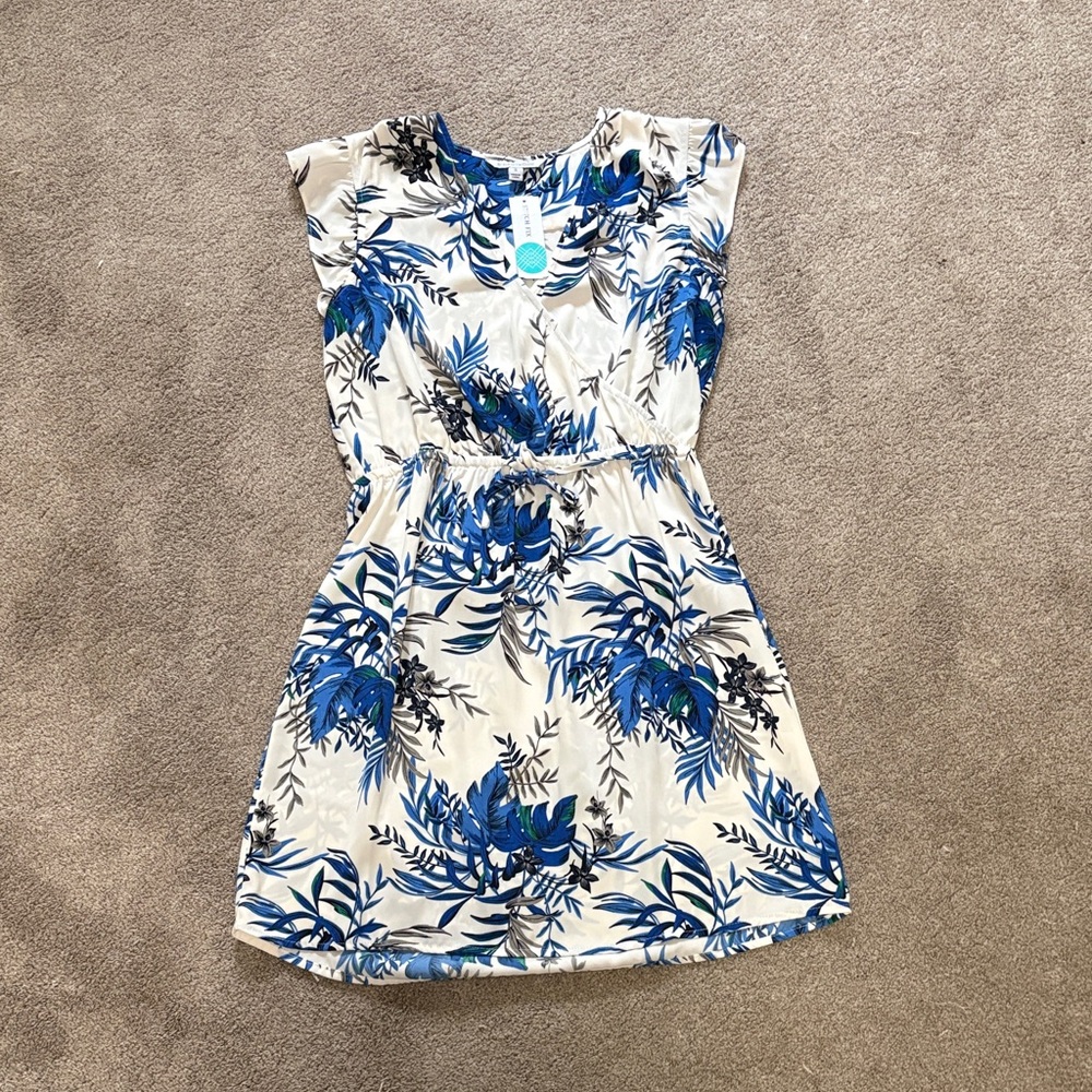 41 Hawthorn Kids Dress with Blue Floral Pattern